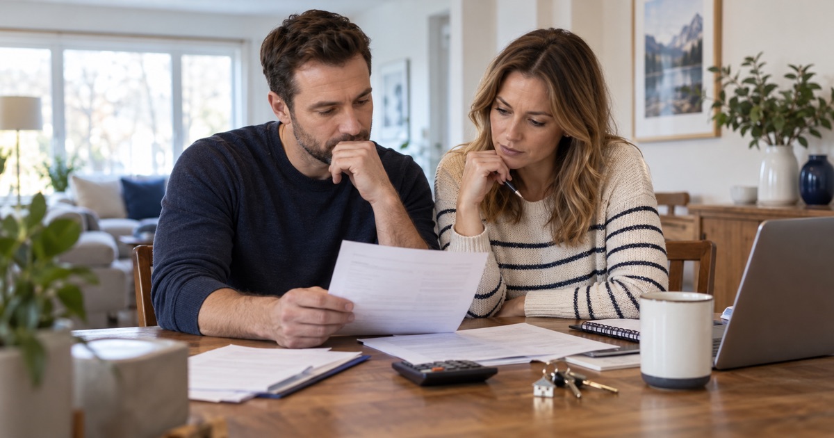Homeowners review a mortgage quote and household budget as fixed rates rise.