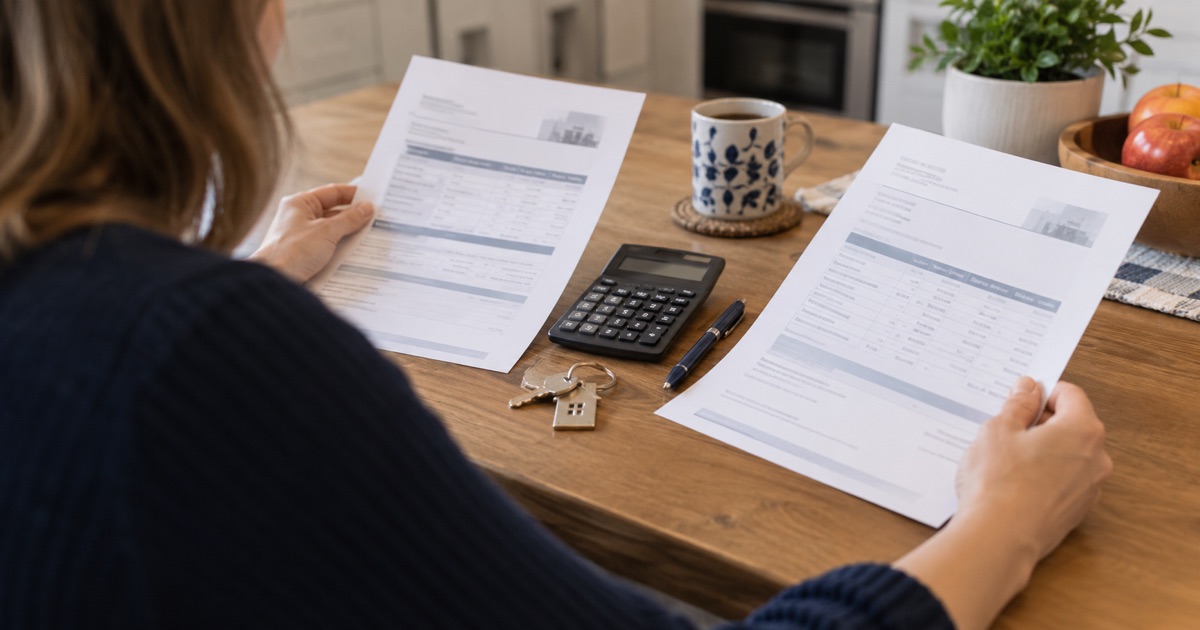 A homeowner compares two mortgage renewal proposals before deciding whether to switch lenders.
