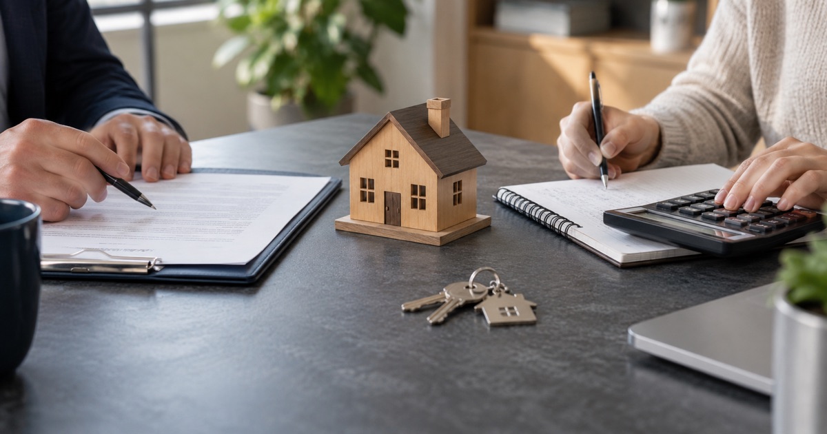 A house model sits between two borrowing options for comparing a second mortgage with a home equity line of credit.